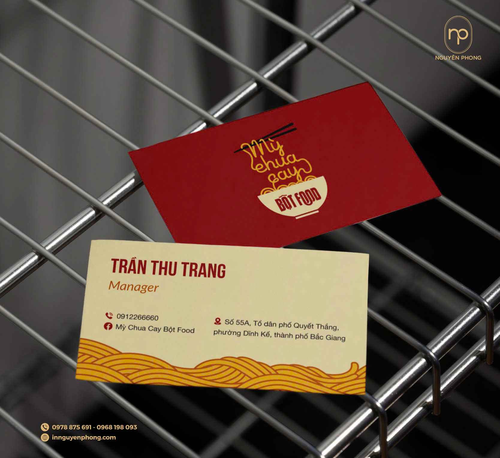 Mẫu card visit nhà hàng đồ ăn 